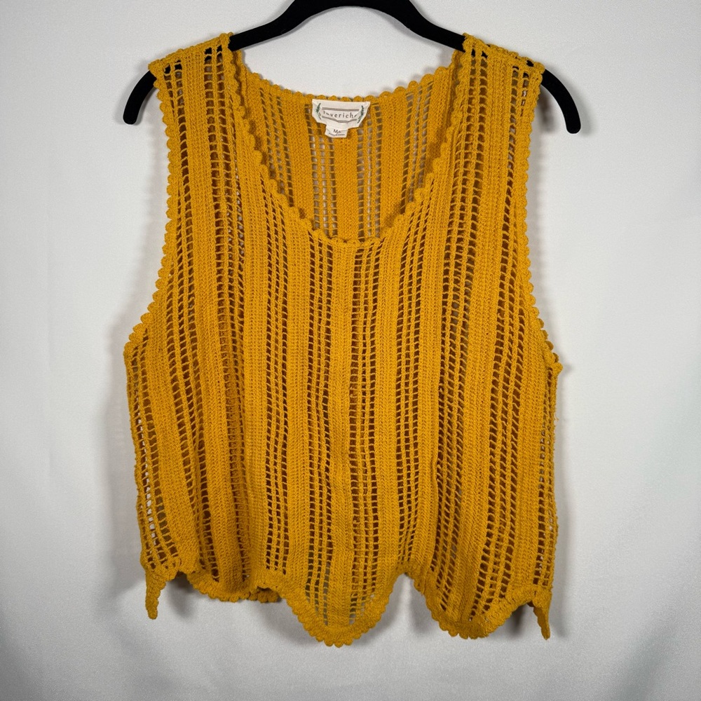 Love Riche‎ Gold Ribbed Cropped Tank Top